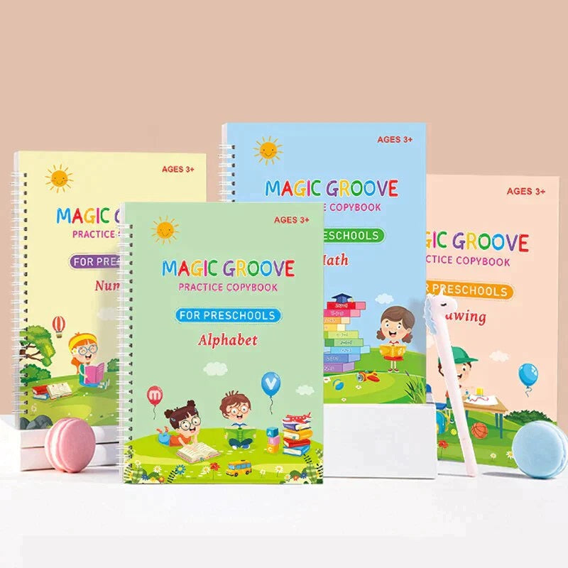 KIDS PRACTICE BOOK FOR LEARNING & GROWTH (4 BOOKS + 1 PEN + 1 GRIP + 10 REFILL)