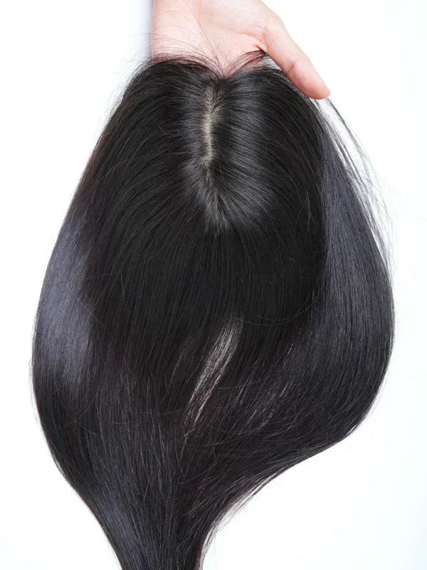 Silk Top Wefted LONG HAIR TOPPER 5x5.5Inch